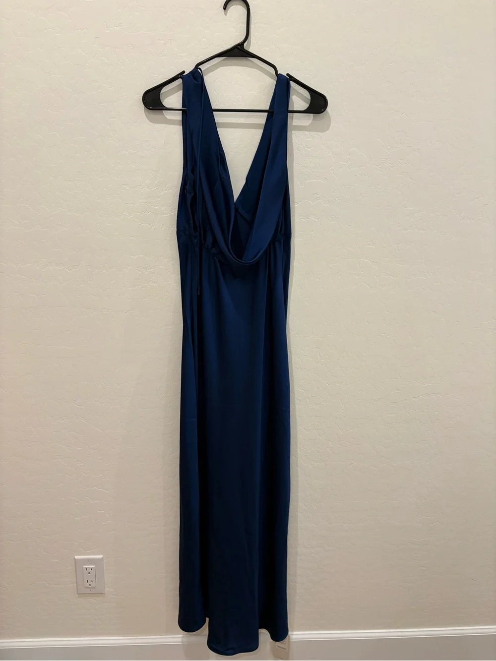Abercrombie & Fitch Women’s Plunge Cowl Back Maxi Dress in Navy